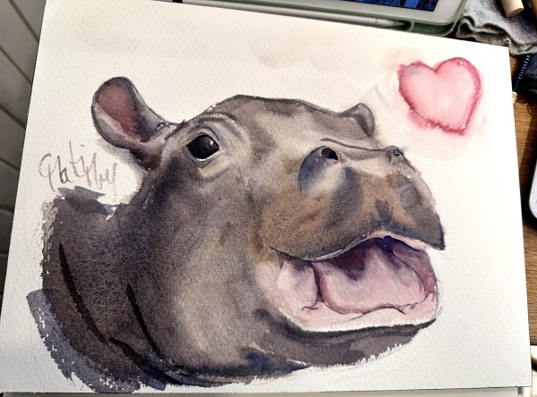 Hippo love by Tati Tung