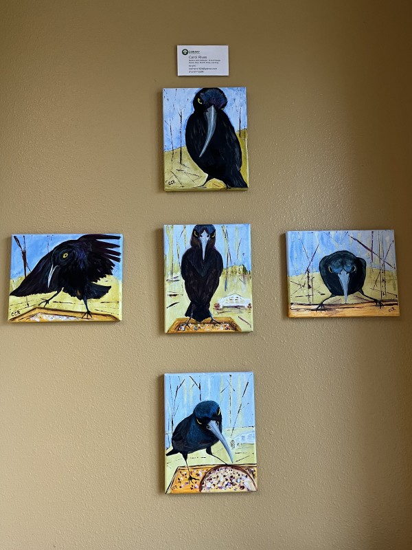 Ravens/Grackles With Attitude: At the Feeder by Carol Rivas