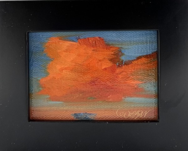 Blue Sky Orange Cloud by Jeanne Levasseur