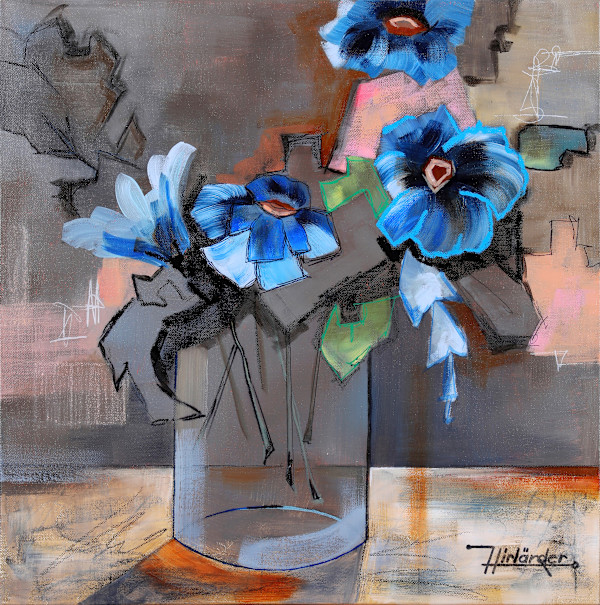 Series: Modern Bloom "Evening Blues" by Ursula Hirländer, Image 1.