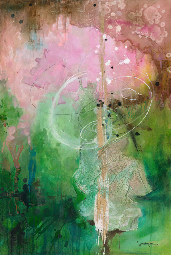 Green/Pink Abstract by Ursula Hirländer