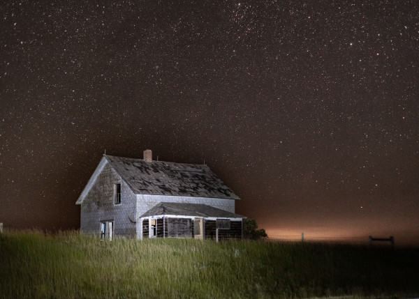 Abandoned Ranch At Night by Denise Hawkins