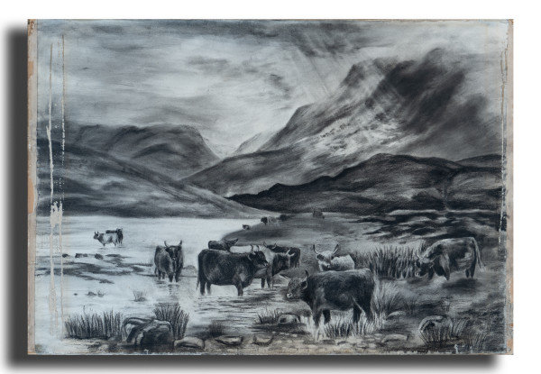 Grazing Cattle  (River) by C.R.Kaye