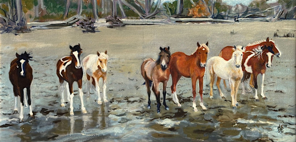 Eight Fillies Chincoteague by Annie Shaver-Crandell, Image 1.