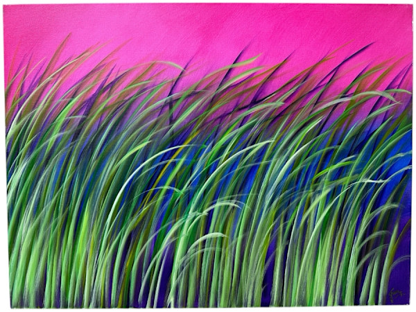 Reeds at Magenta Light 2 by Gerrit Greve