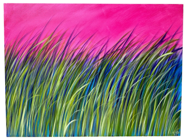 Reeds at Magenta Light 1 by Gerrit Greve