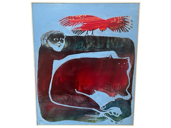 The Fable Teller (With His Cat & Visiting Bird) by Gerrit Greve