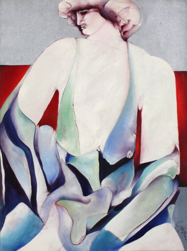 Drip Line Woman (with secret painting on back) by Gerrit Greve