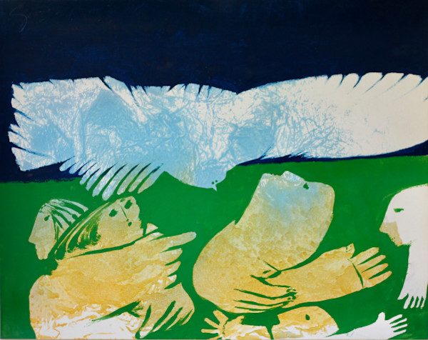 Untitled Bird and People by Gerrit Greve
