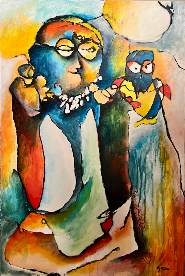 Man with Parrot by Gerrit Greve