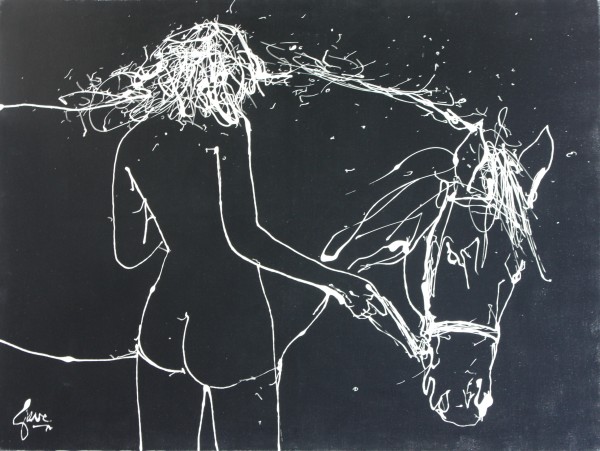 Girl with Horse by Gerrit Greve