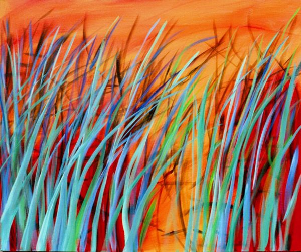 Reeds at Amber Light by Gerrit Greve