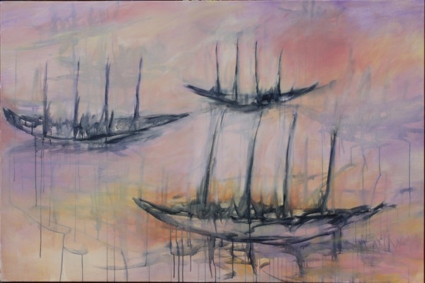 Three tall ships by Gerrit Greve