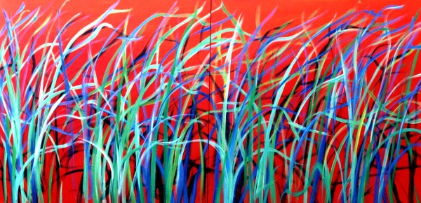 Reeds on Red by Gerrit Greve