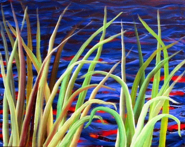 Reeds and Koi by Gerrit Greve