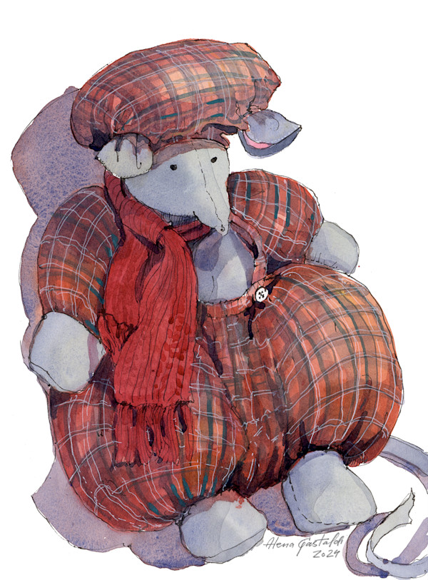 Mouse in tartan by Alena Gastaldi, Image 1.