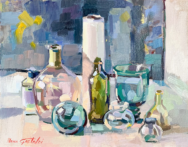 Still life with glass objects by Alena Gastaldi