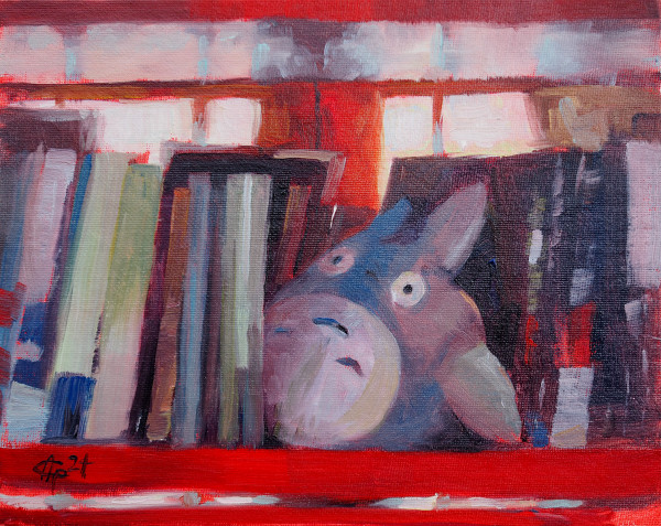 Metamorphosis (Totoro on the bookshelf) by Alena Gastaldi