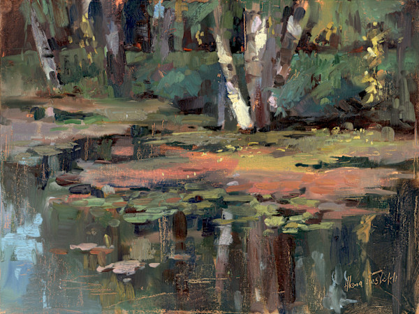 Birch trees at the pond by Alena Gastaldi