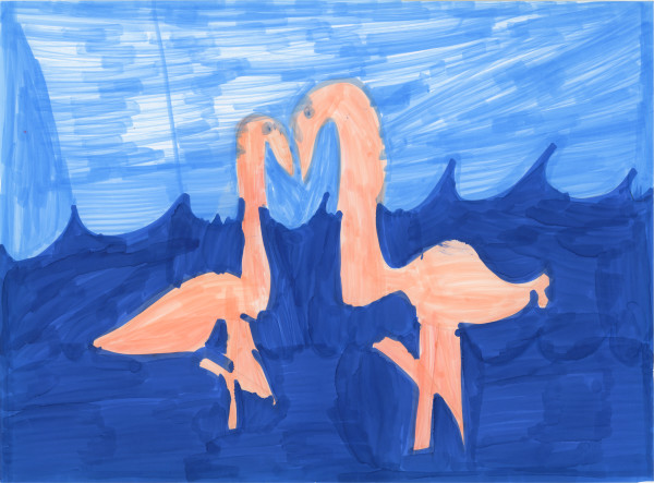 Flamingos in love by Erika Vega