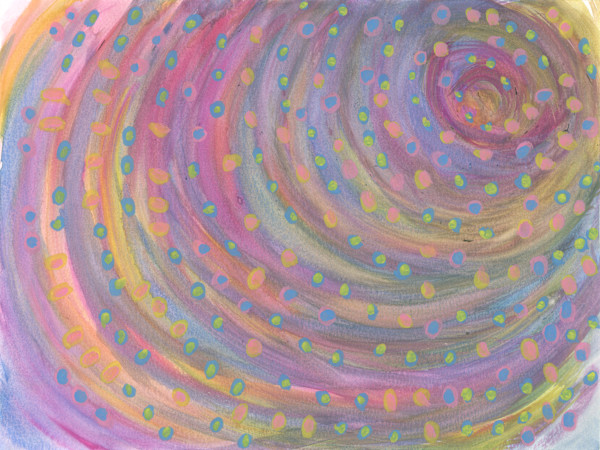 Abstract (pink, yellow, blue) by Amanda Tecson