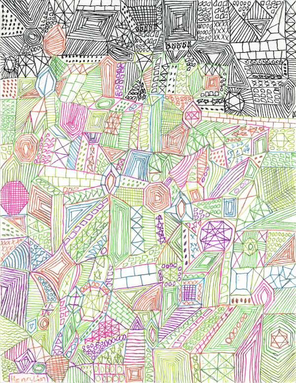 Untitled (color & black ink) by Henry Lim