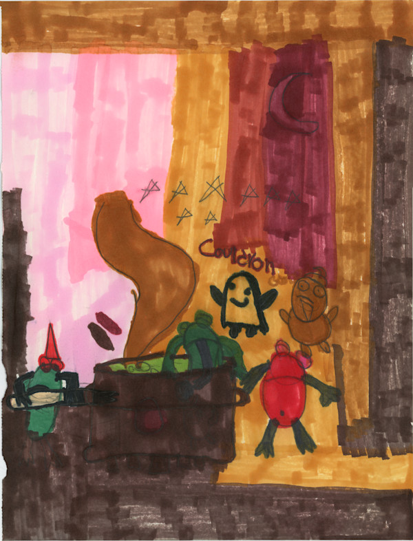 Untitled (frogs) by Reyna Camarillo-Gusimat