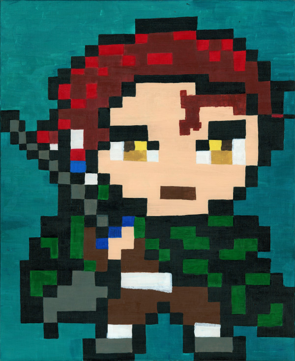 Pixel Tanjiro by Mary Wright