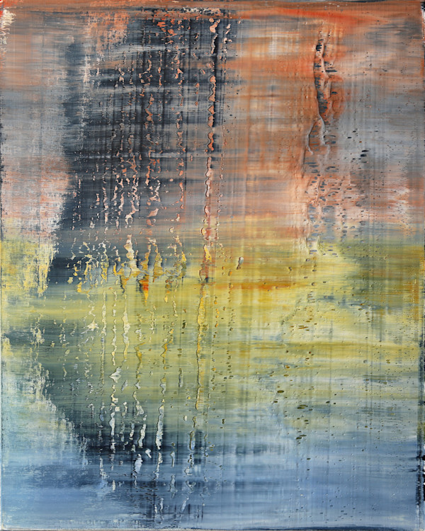 abstract red blue by Harry Moody