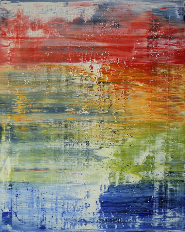 abstract red blue by Harry Moody