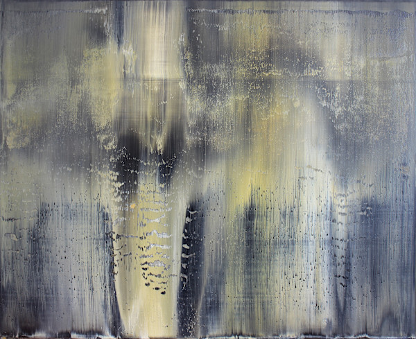 Black Yellow Abstract Horizen by Harry Moody