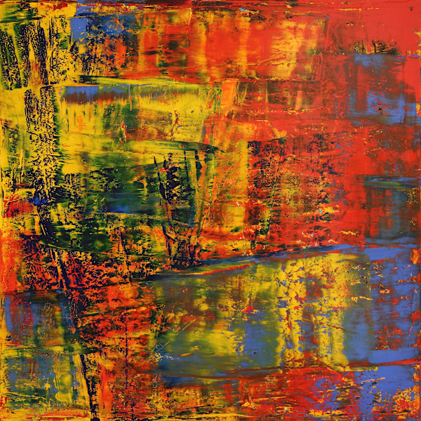 abstract yellow red by Harry Moody