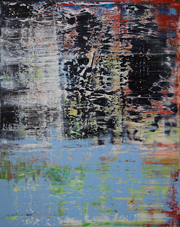 abstract with sky blue by Harry Moody