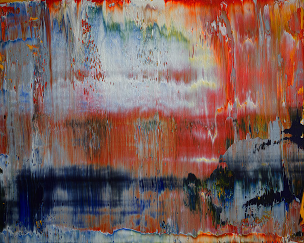 abstract red skyline by Harry Moody