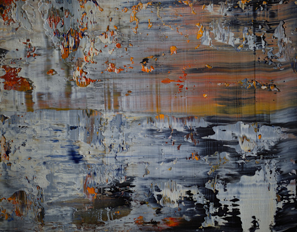 abstract red skyline by Harry Moody