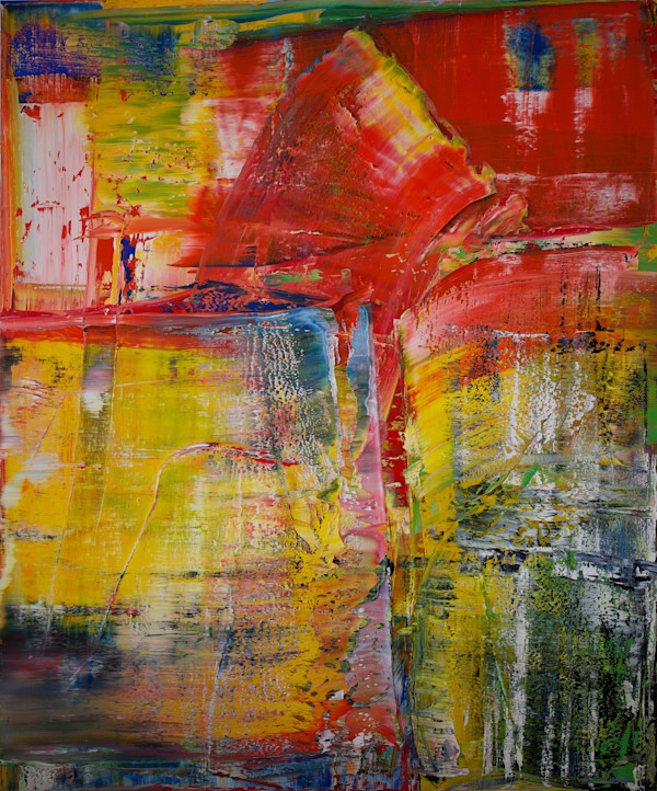 abstract red yellow by Harry Moody