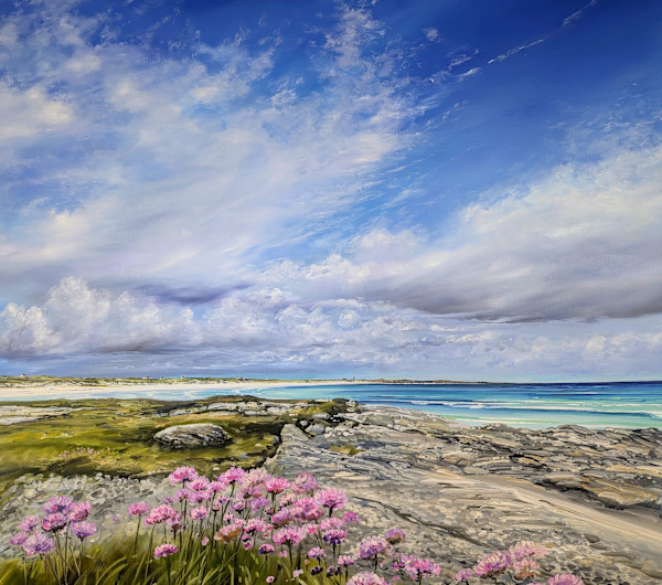 Sea Pinks, Crossapol Tiree by Allison Young