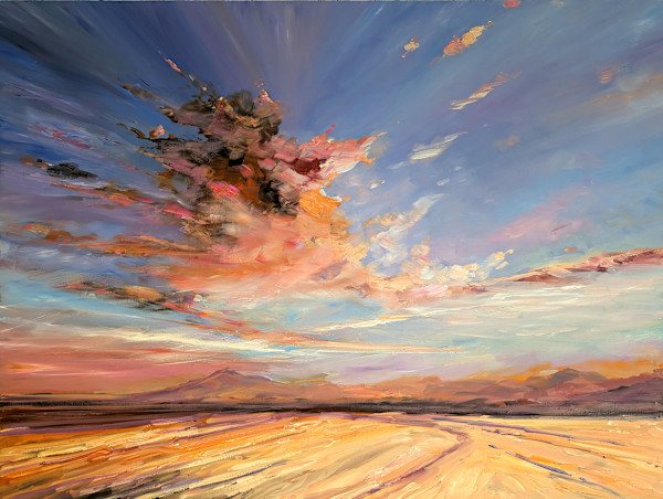 Rose Gold Sky, Carse of Lecropt, Bridge of Allan by Allison Young
