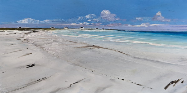 White Cottages Gott Bay Tiree by Allison Young