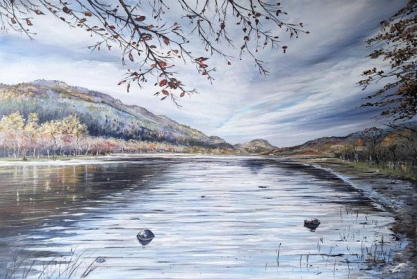 Autumn Trees Loch Lubnaig by Allison Young