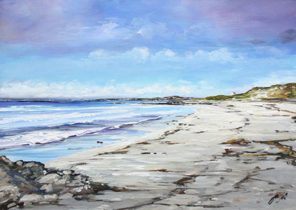 Beach after storm Tiree by Allison Young