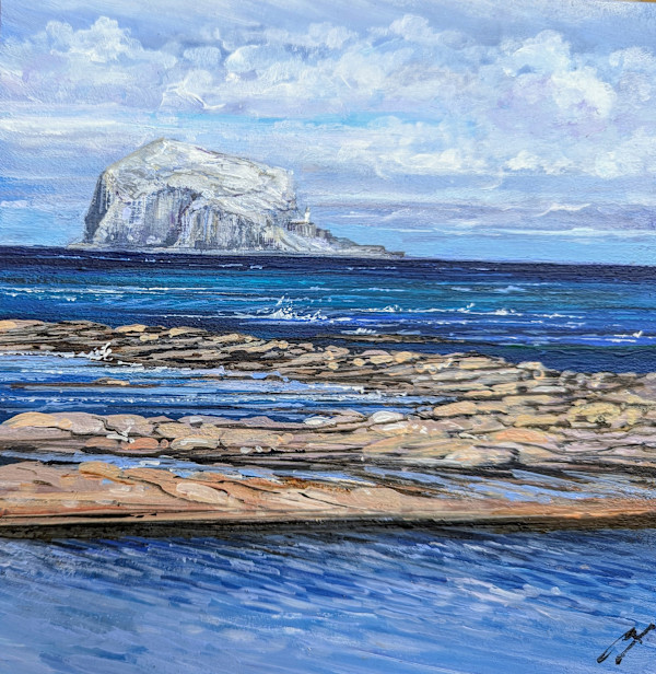 Blue Sea Bass Rock North Berwick by Allison Young