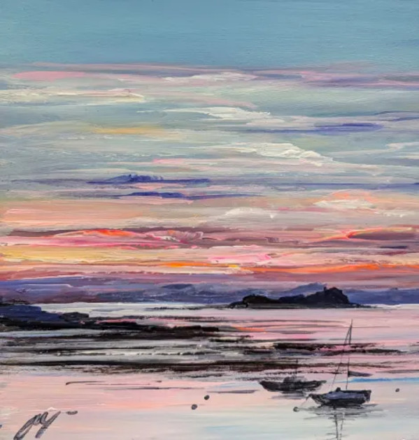 Yachts and Fidra North Berwick by Allison Young