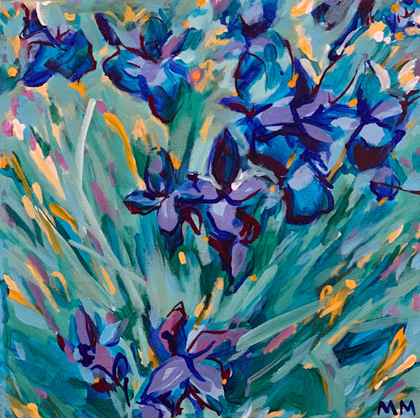 Blue Irises (Commission) by Marie Kathleen Moone