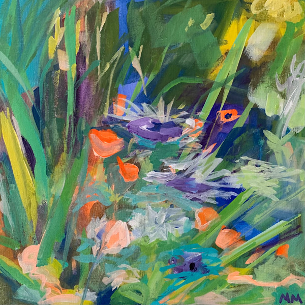 Purple Flowers by Marie Kathleen Moone