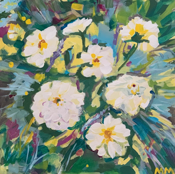 White Dahlias (Commission) by Marie Kathleen Moone