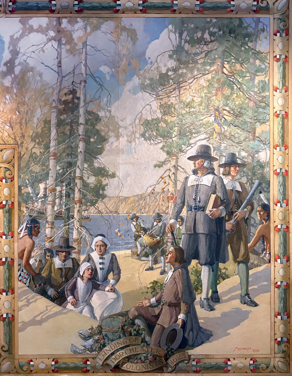 The Landing of the Dorchester Immigrants by Frederick Mulhaupt