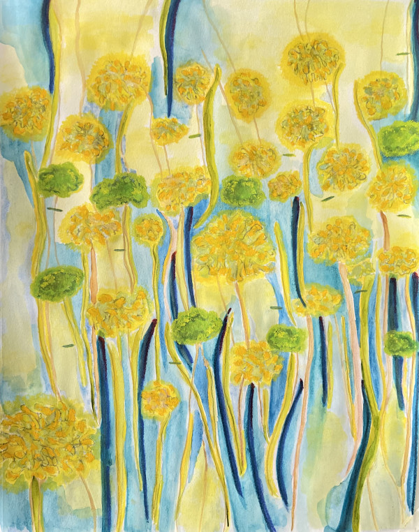 Yellow Flowers Floating by Kristin Halladay