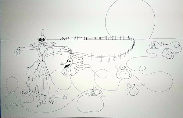 Halloween Sketch by Patricia A Kelley