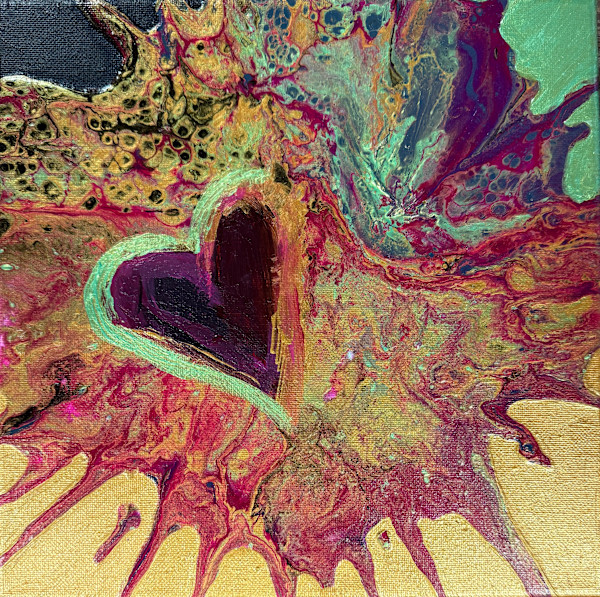 Gold’s Caress of a Burgundy Heart by Katie Thompson